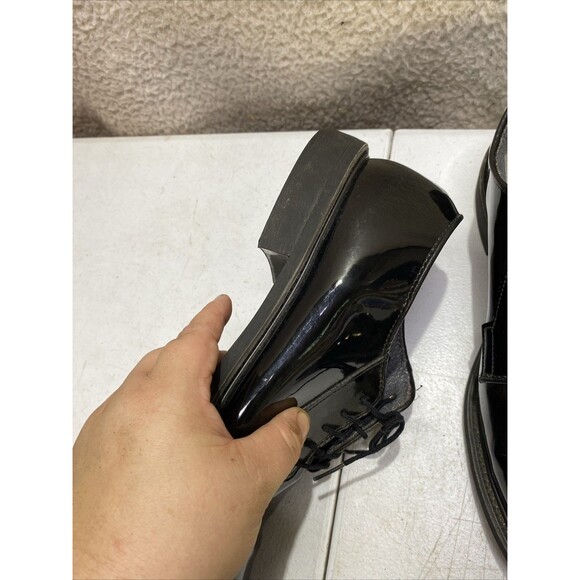 Bates Shoes Mens Size 9.5 Black Lites 00941A Derby Dress Patent Vibram Sole main image 5